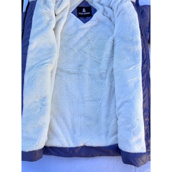 Steve Madden‎ Womens Large Lavender Puffer Faux Fur Lining NWT Jacket - Picture 10 of 15